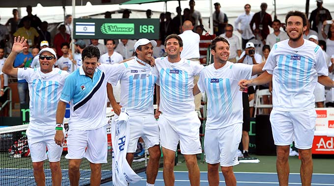 Martín Jaite, Carlos Berlocq, Mariano Zabaleta, Federico Delbonis, Horacio Zeballos y Leonardo Mayer (Foto: Prensa AAT)